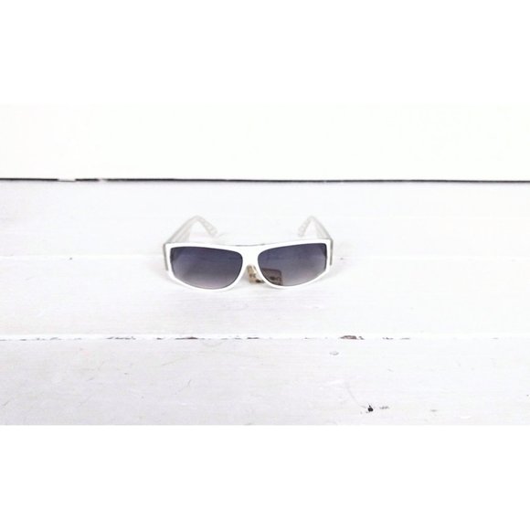 Vintage blue/clear striped plastic sunglasses/striped wide band sun glasses/Fash Vintage Blue Clear Striped Wide Band Plastic Sunglasses  main image 4